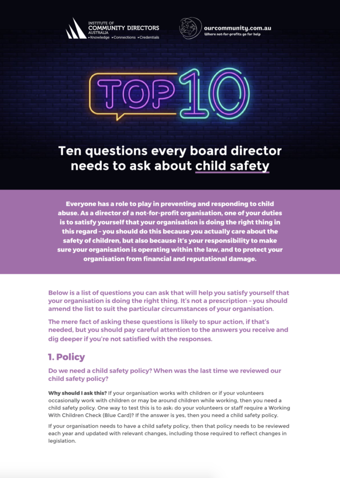 Top10 Help Sheet Child Protection